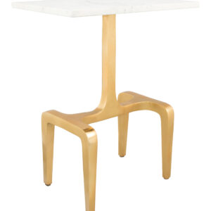 Clement Side Table White & Gold