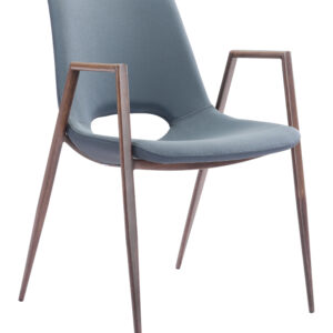 Desi Dining Chair (Set of 2) Azure Gray & Walnut