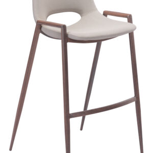 Desi Barstool (Set of 2) Beige & Walnut