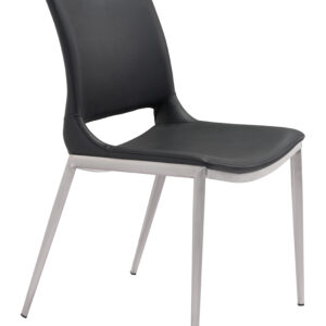 Ace Dining Chair (Set of 2) Black & Silver