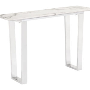 Atlas Console Table White & Silver