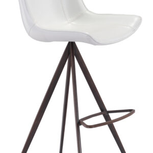 Aki Barstool (Set of 2) White & Walnut
