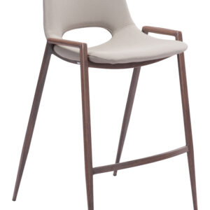 Desi Counter Stool (Set of 2) Beige & Walnut