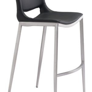 Ace Barstool (Set of 2) Black & Silver