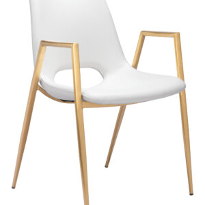 Desi Dining Chair (Set of 2) White & Gold