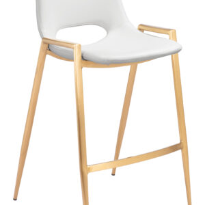 Desi Counter Stool (Set of 2) White & Gold