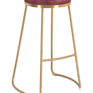 Bree Barstool (Set of 2) Burgundy & Gold