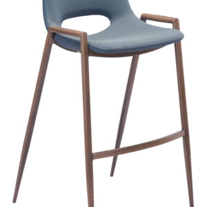 Desi Barstool (Set of 2) Azure Gray & Walnut