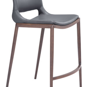 Ace Counter Stool (Set of 2) Dark Gray & Walnut
