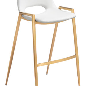 Desi Barstool (Set of 2) White & Gold