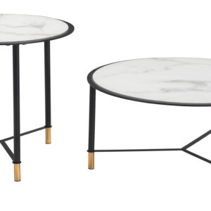 Davis Coffee Table Set (2-Piece) White & Black