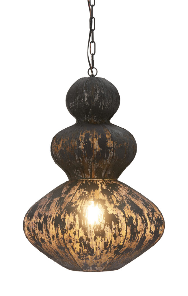 Rustic distressed double-gourd hanging pendant light