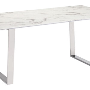 Atlas Dining Table White & Silver