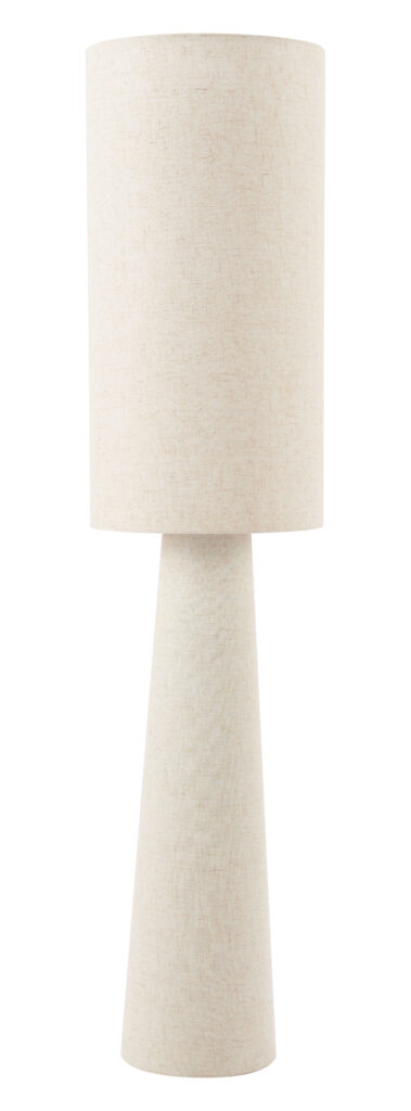 Modern beige table lamp with tall cylindrical shade
