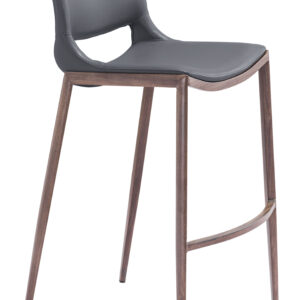 Ace Barstool (Set of 2) Dark Gray & Walnut