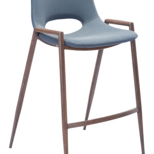 Desi Counter Stool (Set of 2) Azure Gray & Walnut